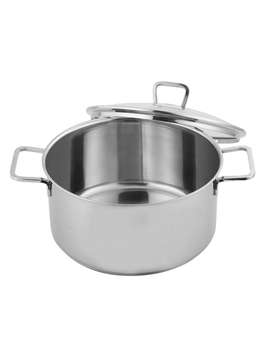 Home Living Anko Cookware | 24Cm Stainless Steel Covered Casserole With Aluminum Encapsulated Base