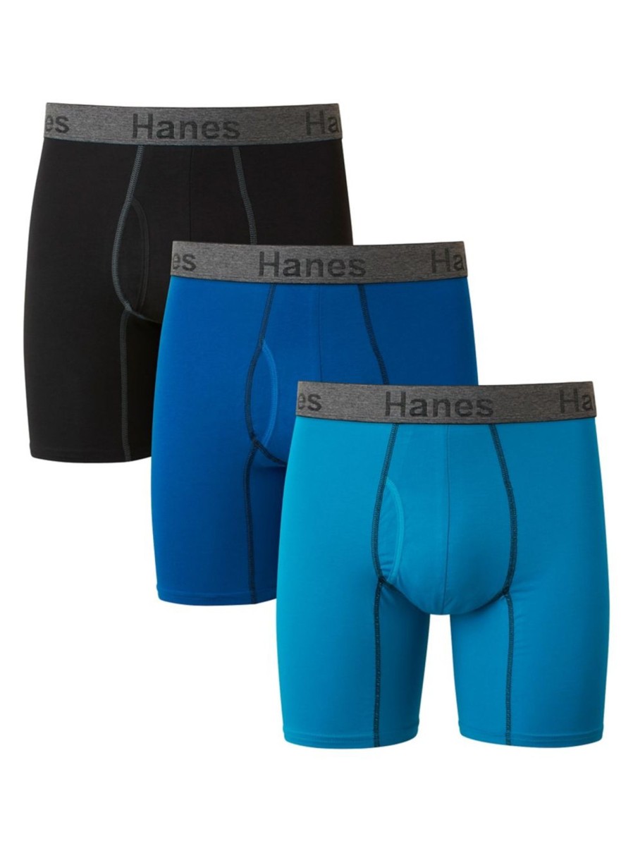 Men & Women Hanes Underwear & Socks | 3-Piece Comfort Flex-Fit Boxer Briefs Set