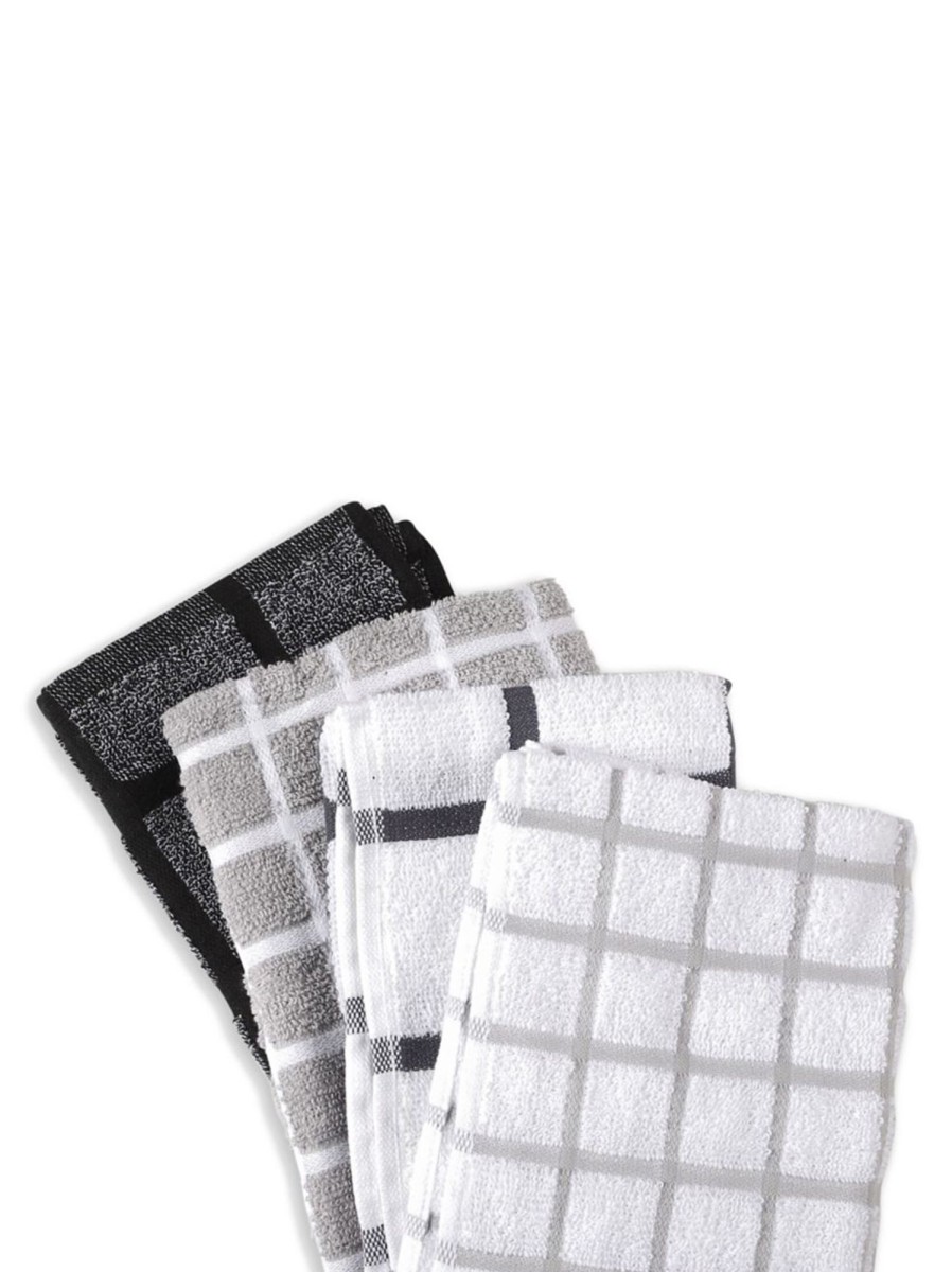 Home Living Anko Linens & Tea Towels | 4-Piece Grid Terry Tea Towel Set