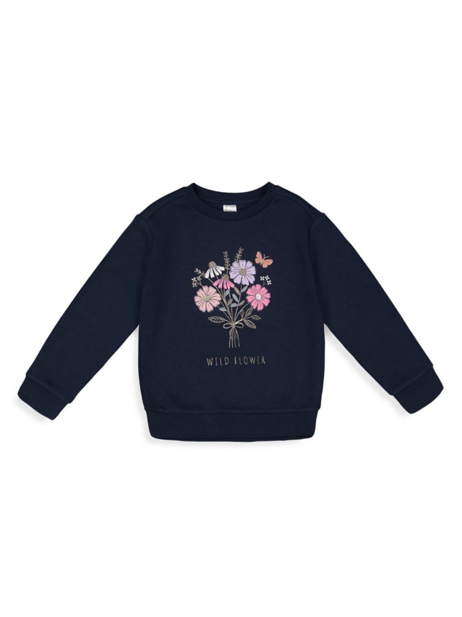 Kids & Baby Anko Toddler Girls | Little Girl'S Wild Flower-Graphic Sweatshirt