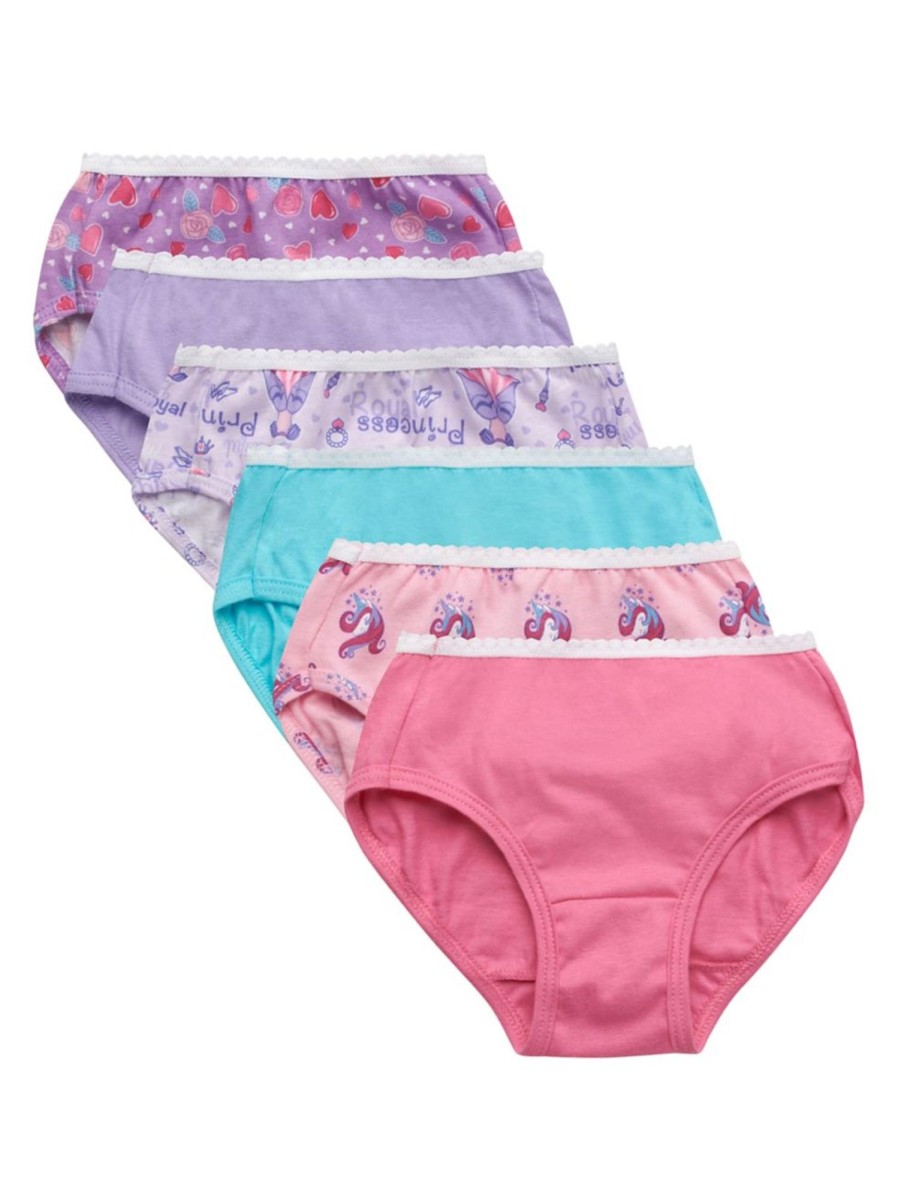 Kids & Baby Hanes Underwear & Socks | Little Girl'S 6-Piece Briefs Set