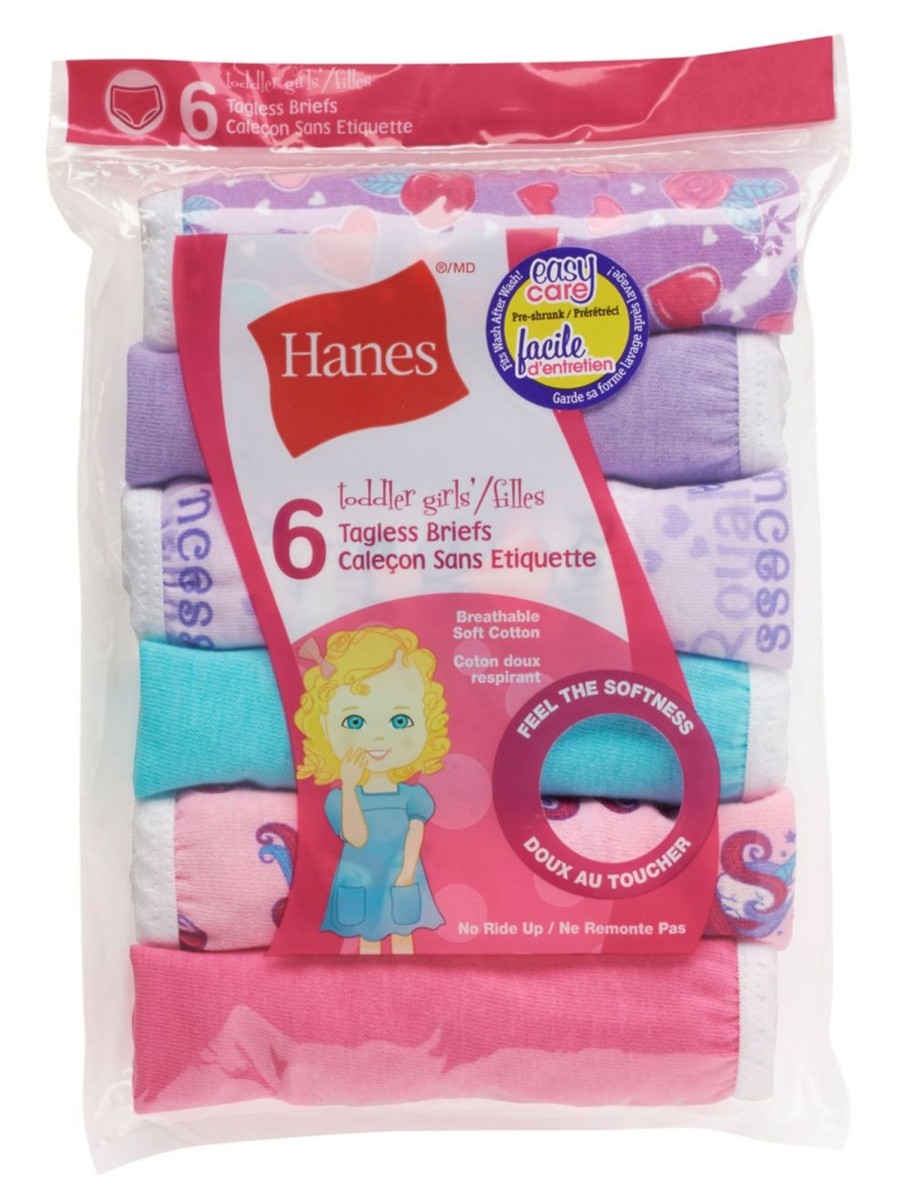 Kids & Baby Hanes Underwear & Socks | Little Girl'S 6-Piece Briefs Set