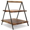 Home Living Anko Serveware | 2-Tier Wood And Iron Serving Stand