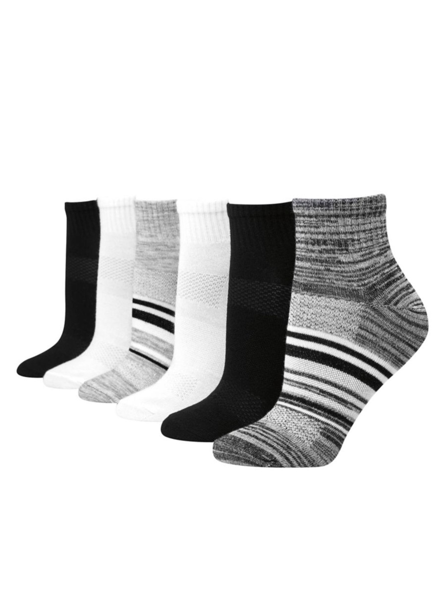 Men & Women Hanes Socks | Women'S 6-Pair X-Temp 2.0 Breathable Ankle-Length Socks Set