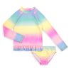 Kids & Baby Anko Toddler Girls | Little Girl'S 2-Piece Ombre Rashguard Swim Set