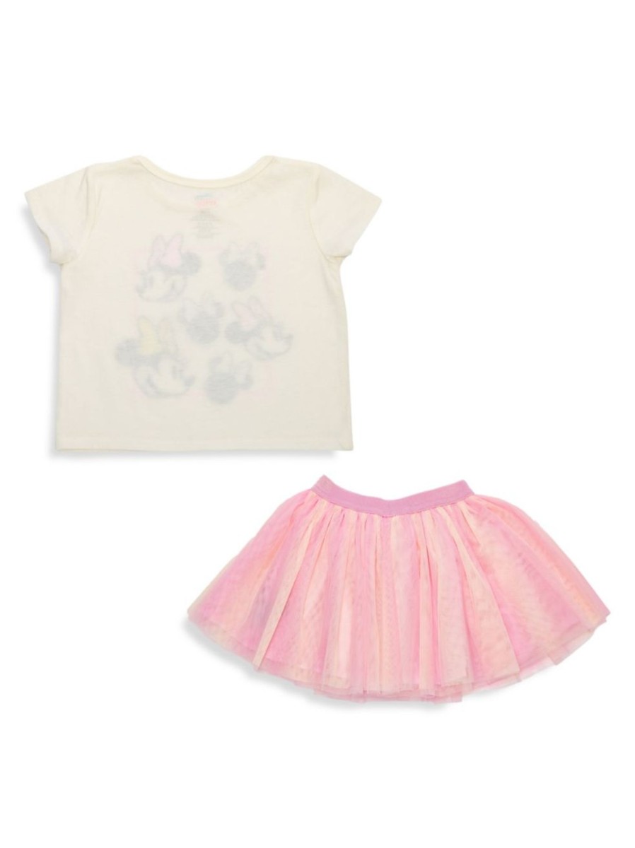 Kids & Baby Minnie Mouse | Baby'S Disney Faces Of Minnie 2-Piece Top & Skirt Set