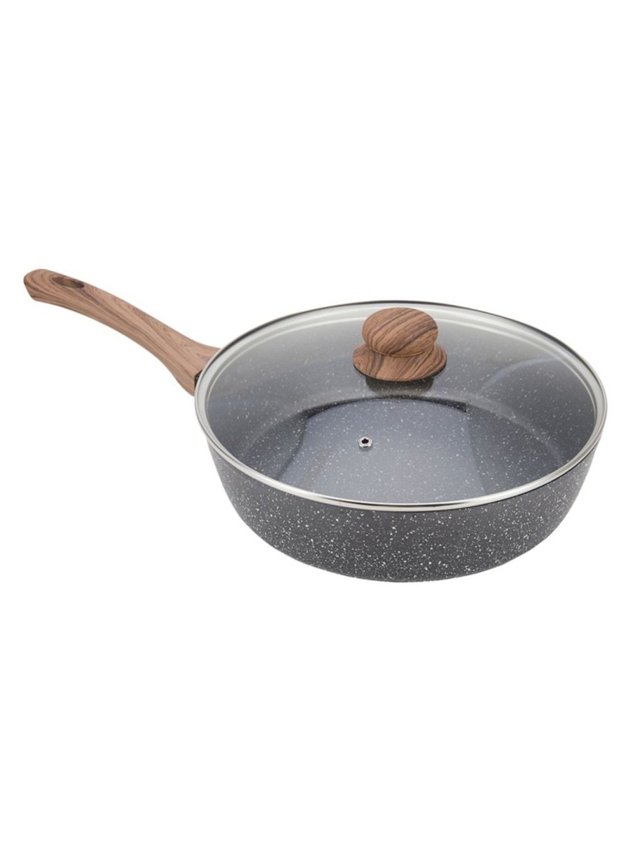 Home Living Anko Cookware | Wood-Look Saute Pan With Cover