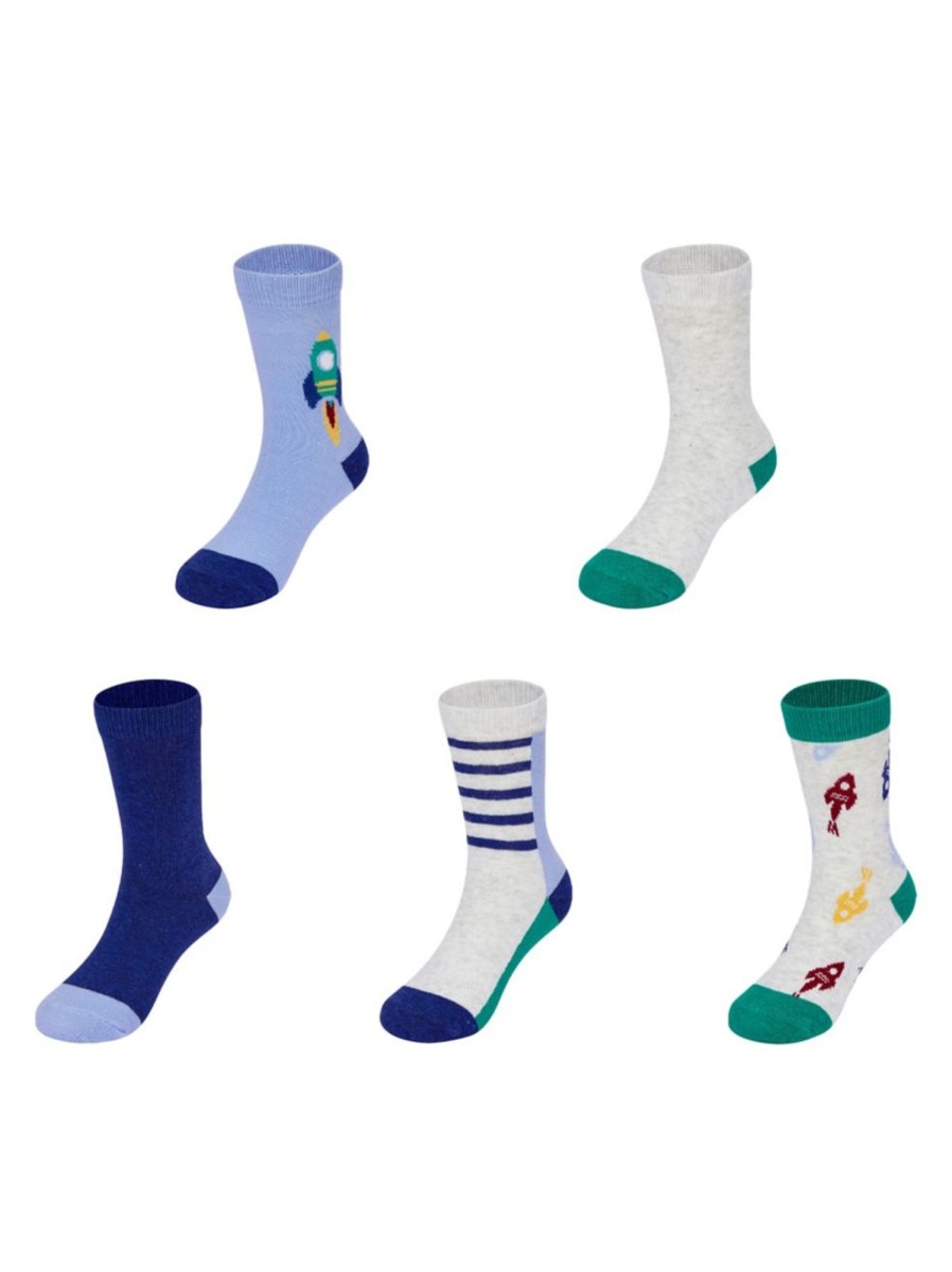 Kids & Baby Anko Underwear & Socks | Kid'S 5-Pack Casual Crew Socks