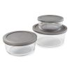 Home Living Anko Utensils & Organization | 3-Piece Glass And Plastic-Top Food Storage Set