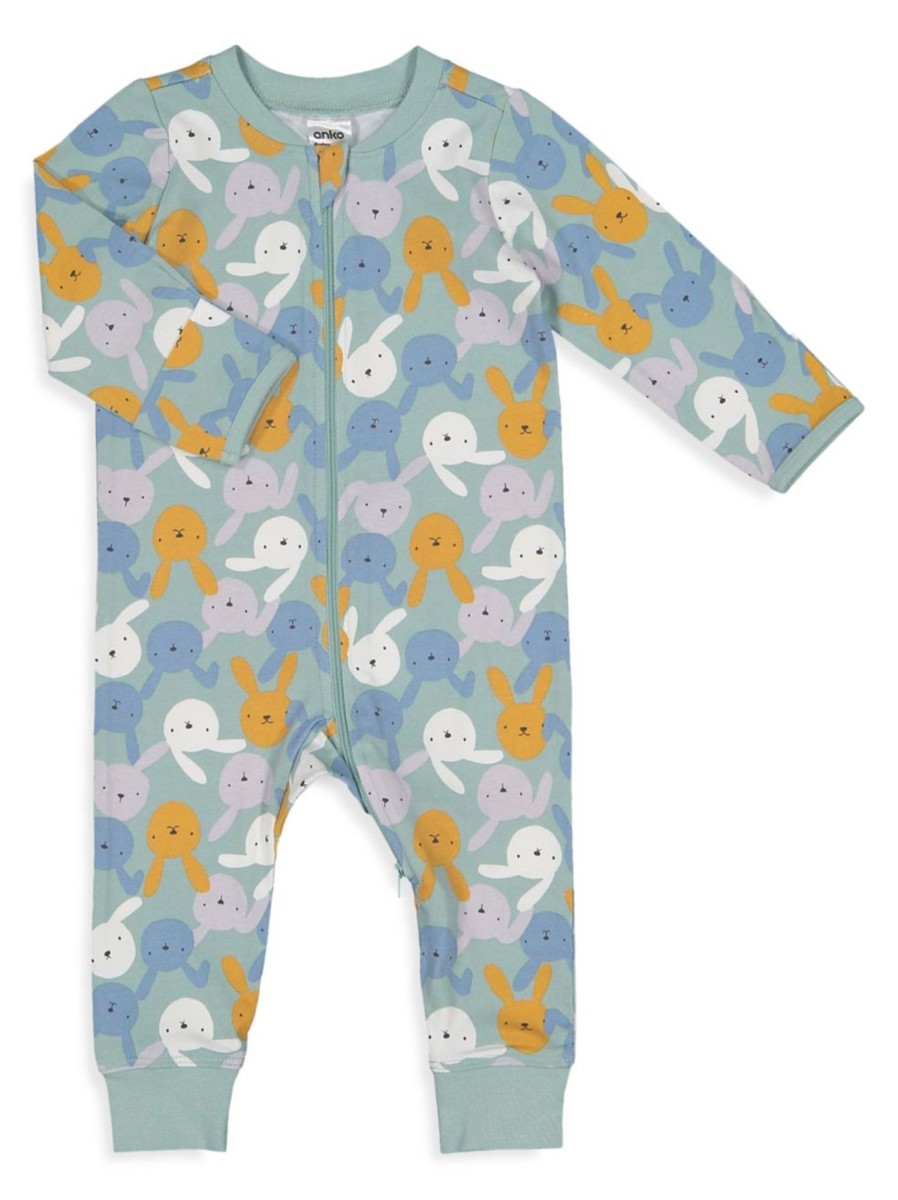 Kids & Baby Anko | Baby Boy'S Organic Stretch Print Cuffed Coverall