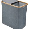 Home Living Anko Containers & Baskets | Twin Laundry Hamper With Bamboo Frame