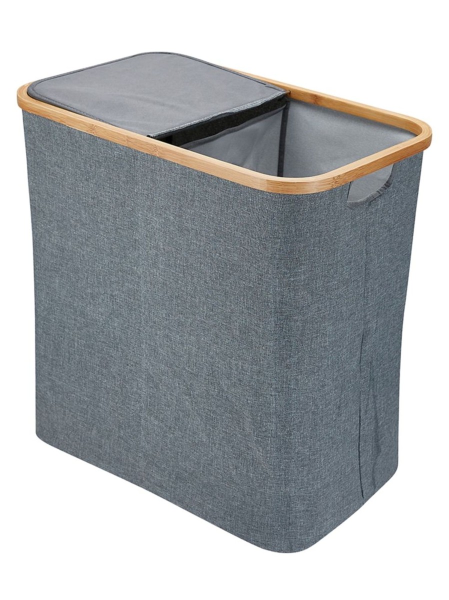 Home Living Anko Containers & Baskets | Twin Laundry Hamper With Bamboo Frame