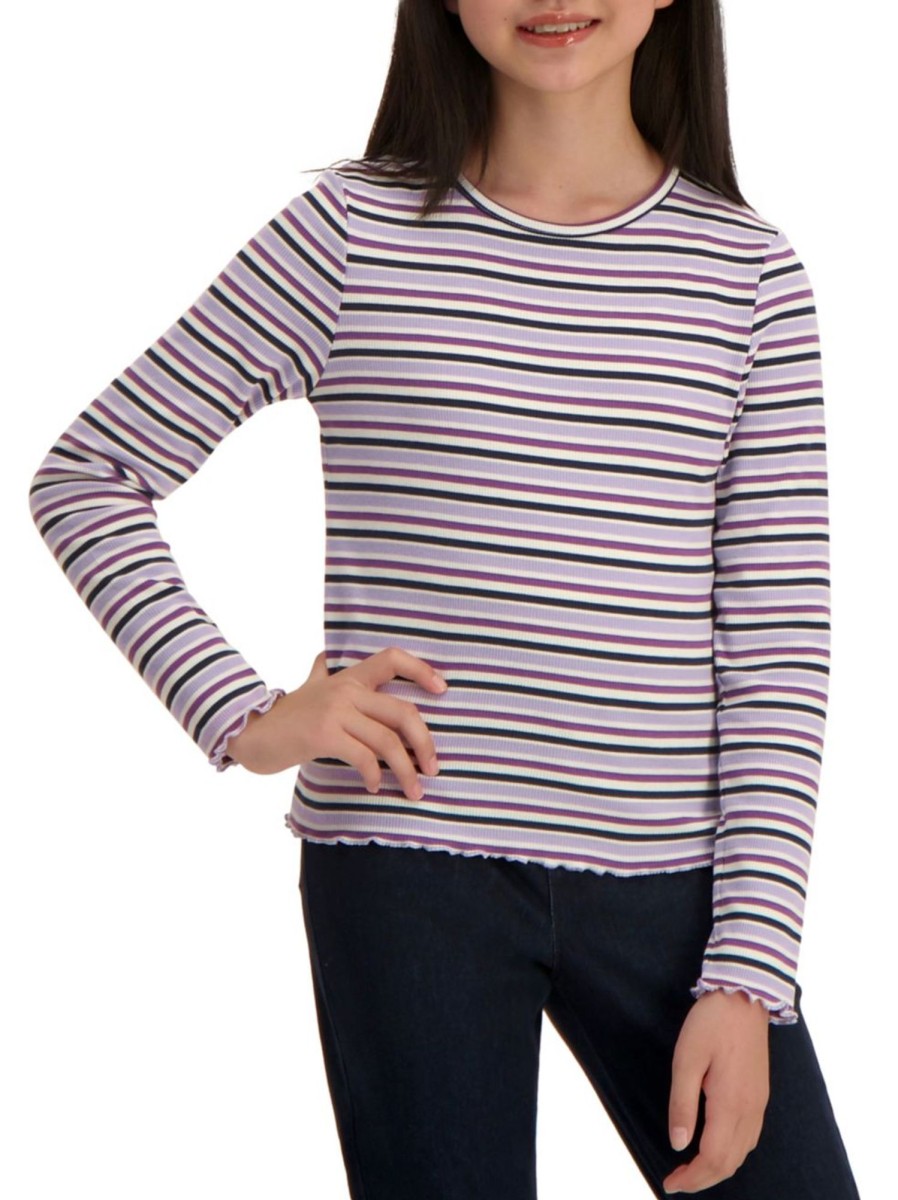 Kids & Baby Anko Girls | Girl'S Striped Rib-Knit Top