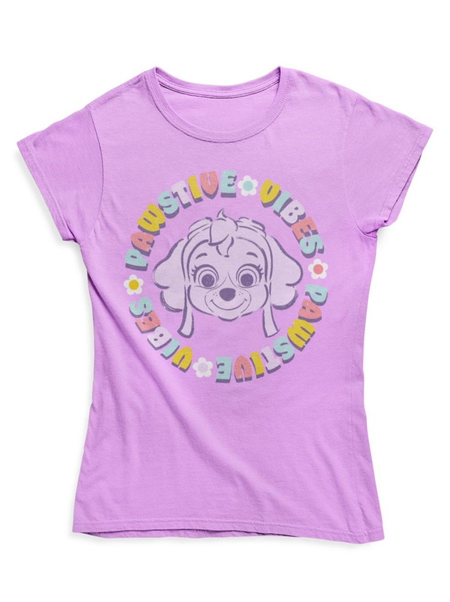 Kids & Baby Paw Patrol | Little Girl'S Pawstive Vibes Graphic T-Shirt