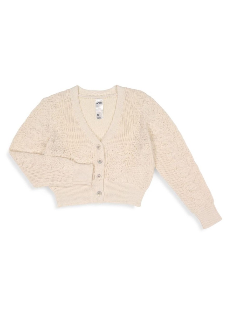 Kids & Baby Anko Girls | Girl'S Lightweight Cotton Knit Cardigan