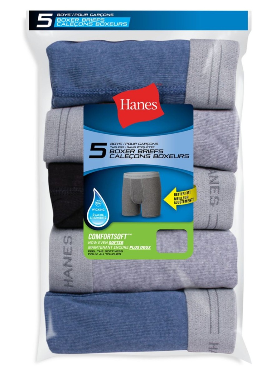 Kids & Baby Hanes Boys | Kid'S Red Label 5-Pack Comfortsoft Boxer Briefs