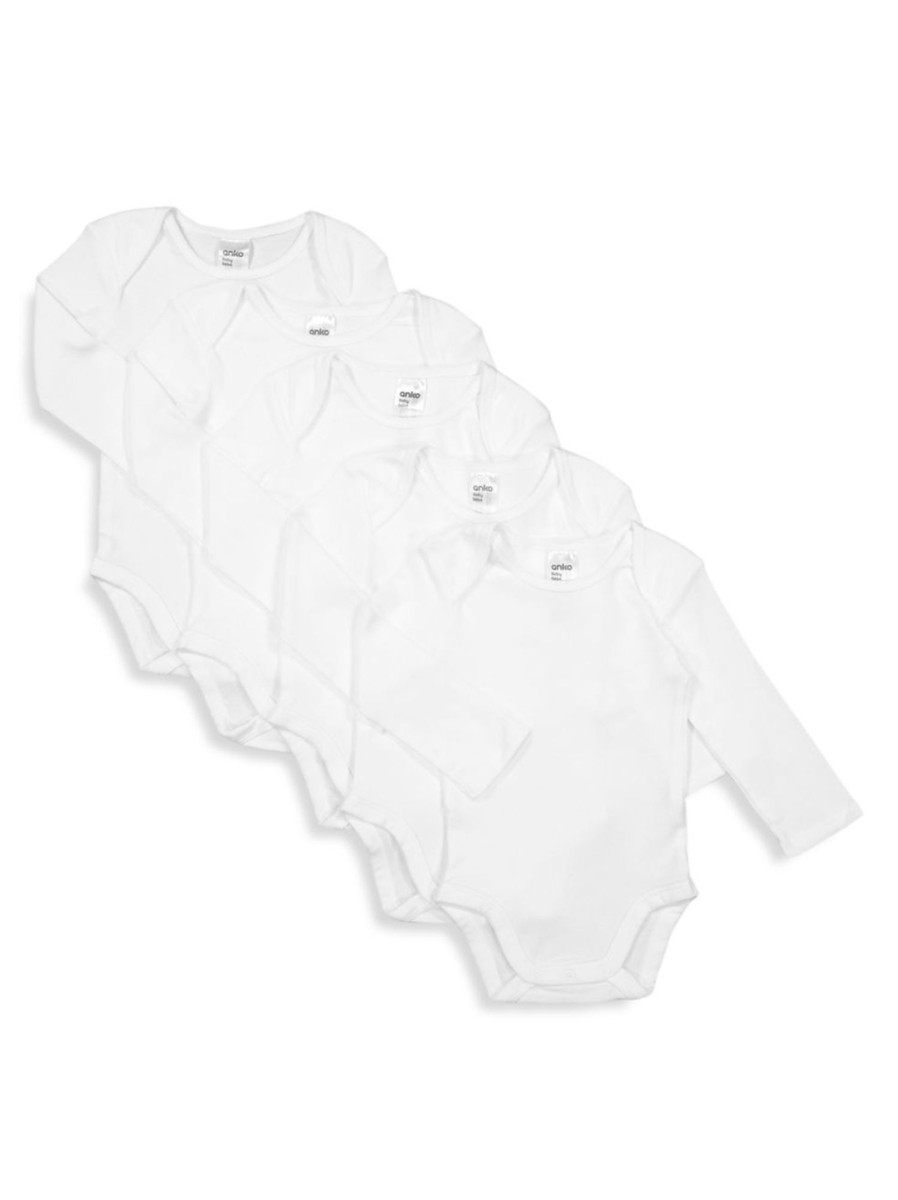 Kids & Baby Anko | Baby'S 5-Pack Organic Cotton Long-Sleeve Bodysuits