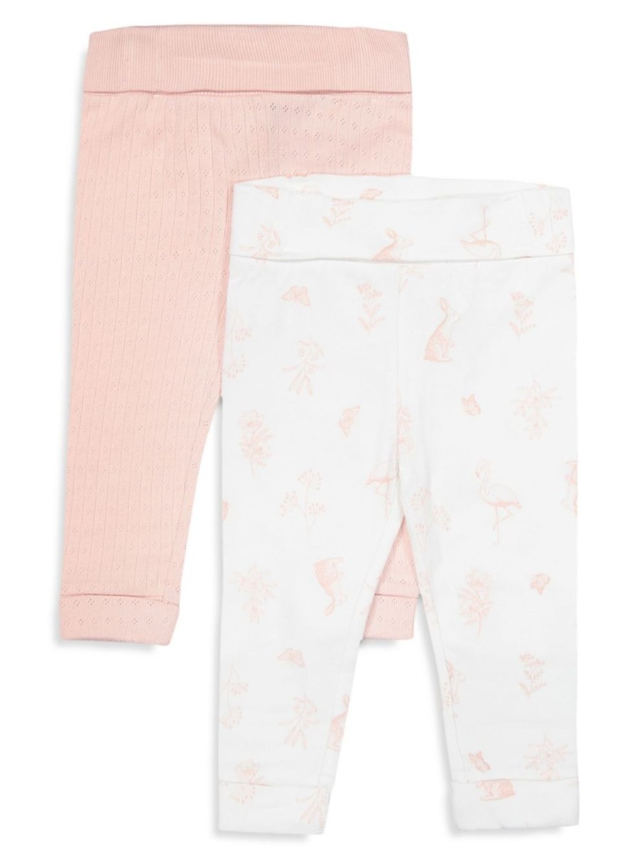 Kids & Baby Anko | Baby Girl'S 2-Pack Organic Cotton Roll-Waist Leggings