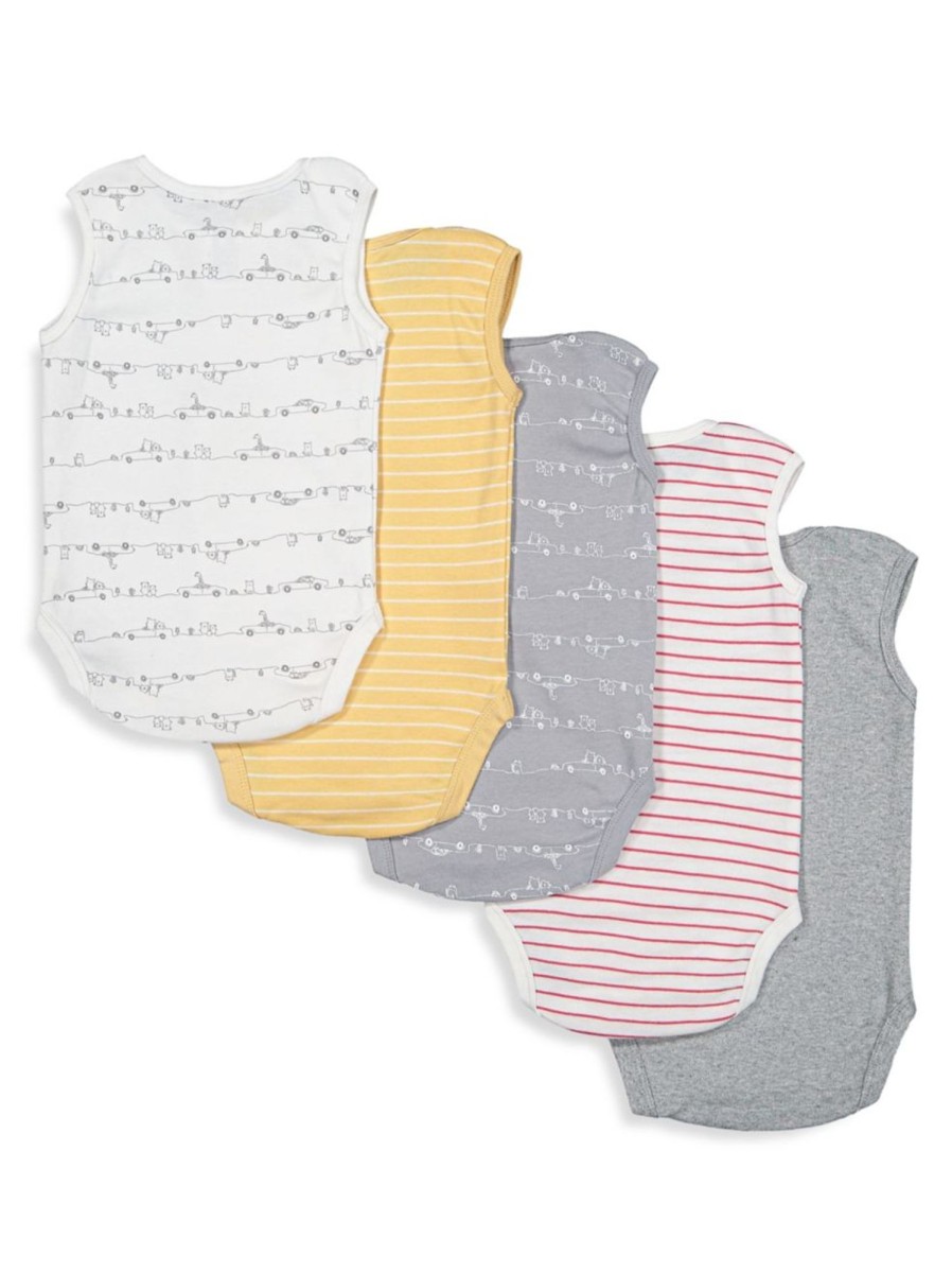 Kids & Baby Anko | Baby'S 5-Pack Print Organic Cotton Sleeveless Bodysuits