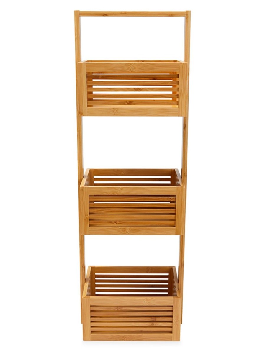 Home Living Anko Bathroom Storage & Accessories | Slatted Bamboo Floor Caddy