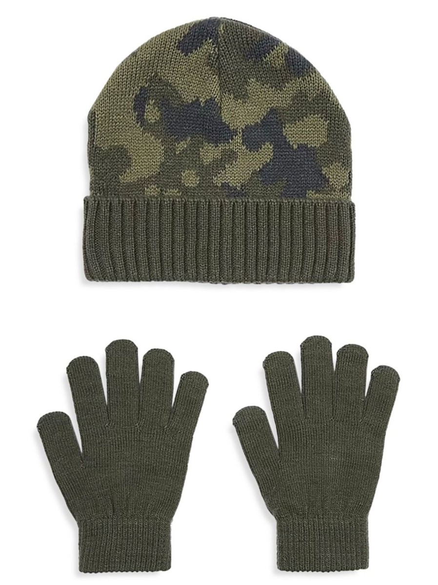 Kids & Baby Anko Boys | Kid'S Camo Toque & Gloves Set