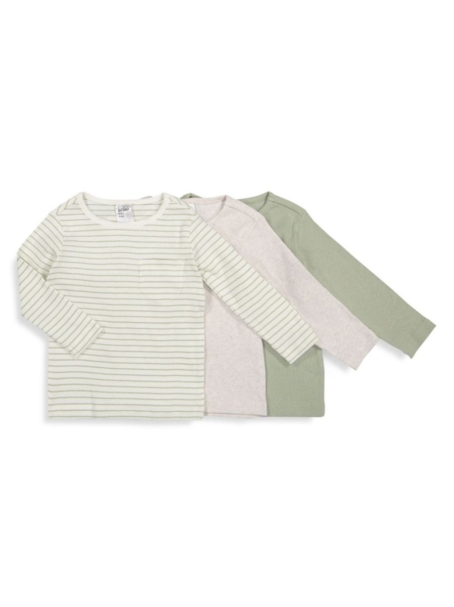 Kids & Baby Anko | Baby Boy'S 3-Piece Ribbed Organic Cotton T-Shirt Set