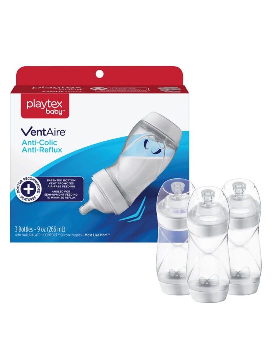 Kids & Baby Playtex Nursing & Feeding | Baby'S Ventaire 9Oz Bottle 3-Pack