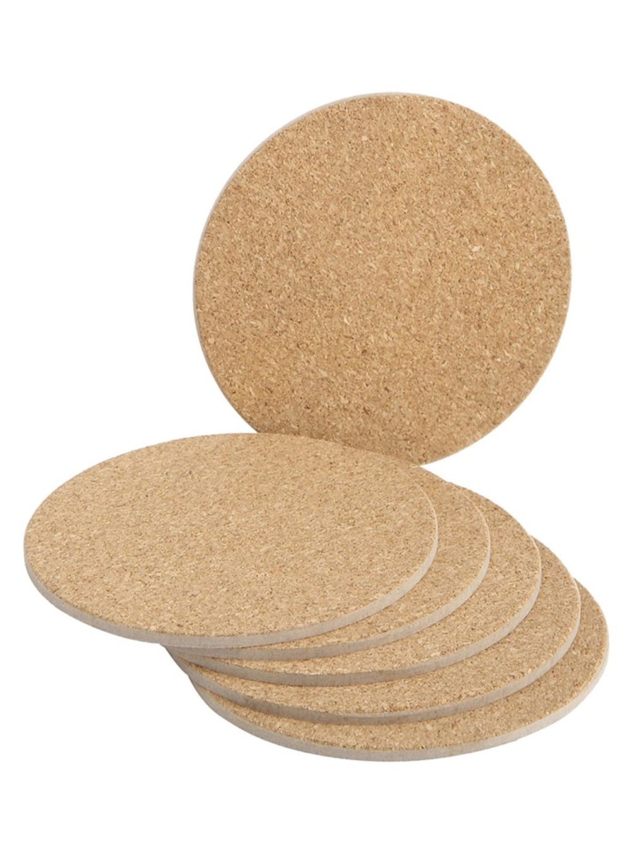 Home Living Anko Drinkware | 6-Piece Natural Cork-Look Coasters Set