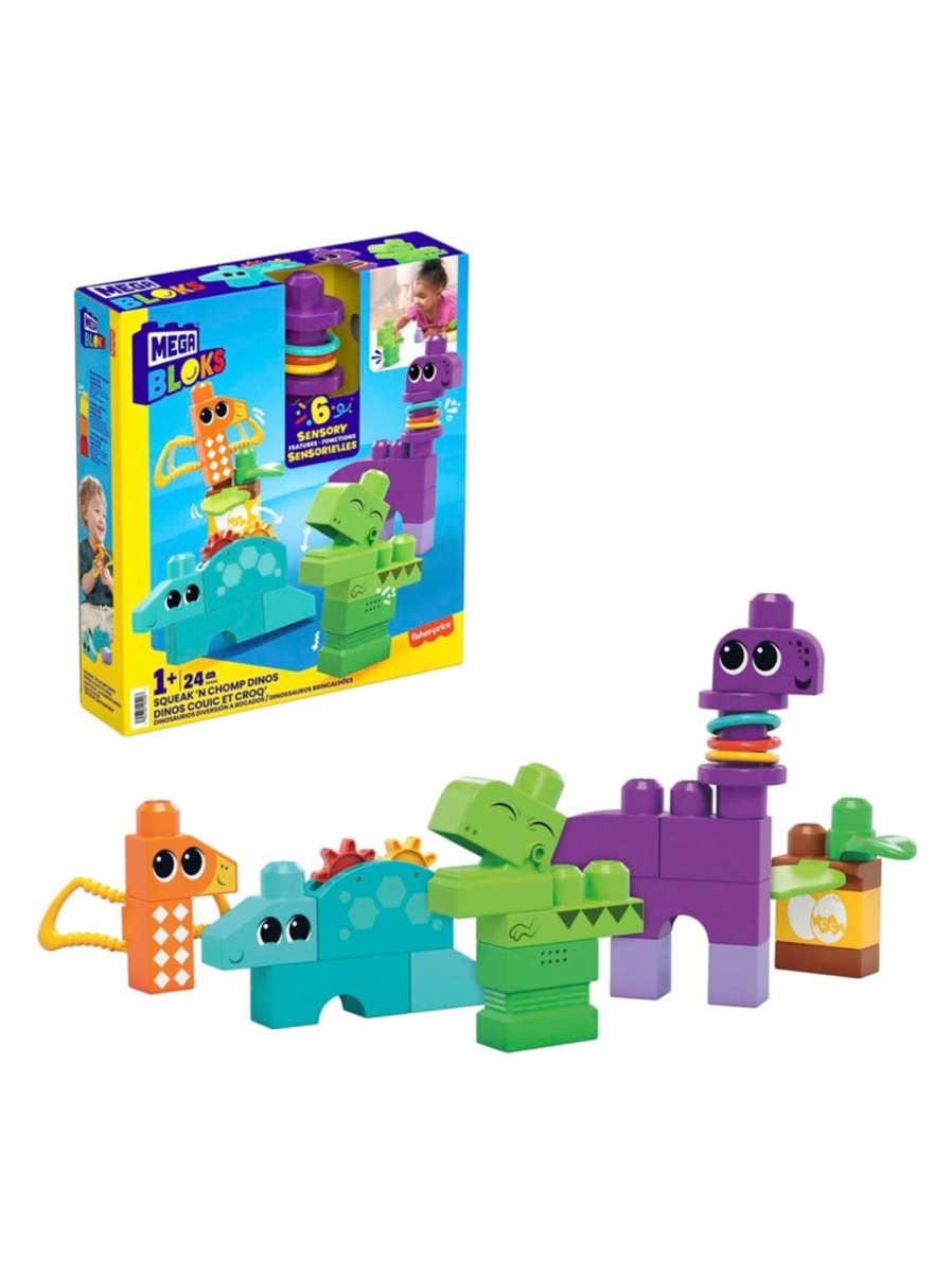 Toys Mega Bloks Infant & Toddler | Squeak 'N Chomp Dinos