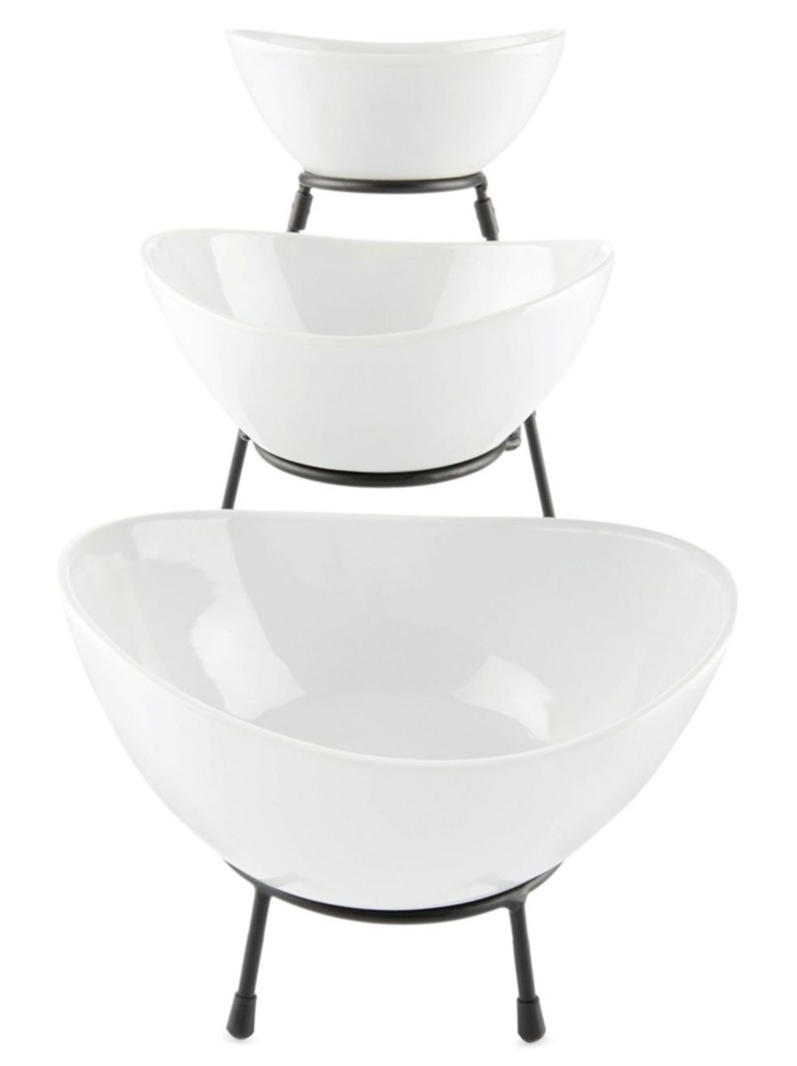 Home Living Anko Dinnerware | 3-Tier Serving Stand With Oval Bowls