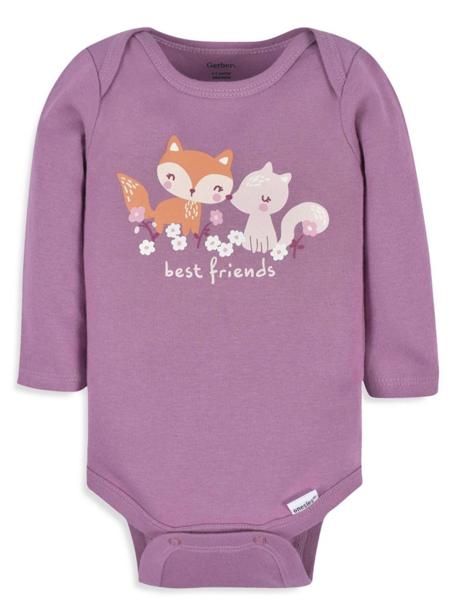 Kids & Baby Gerber | Baby Girl'S 3-Pack Best Friends Onesies Bodysuits