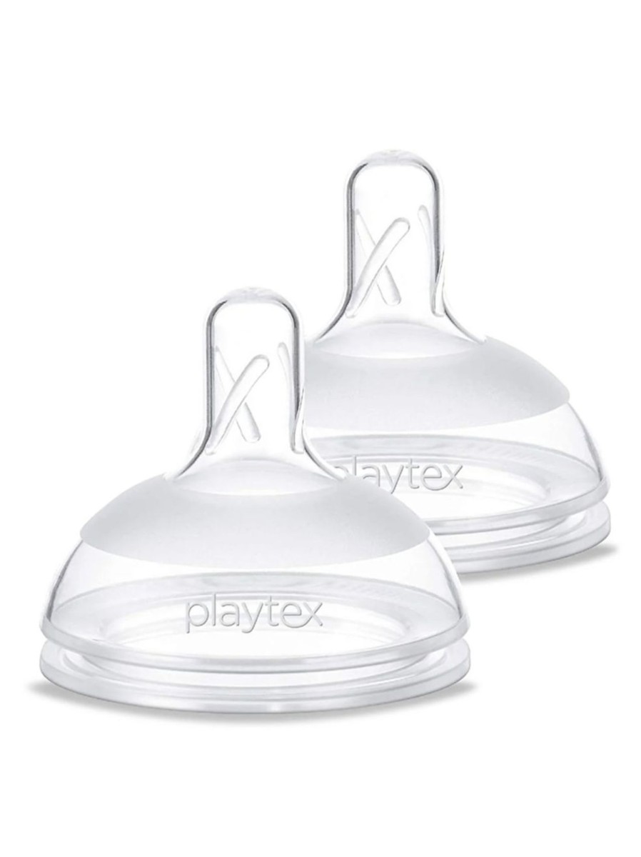 Kids & Baby Playtex Nursing & Feeding | Naturalatch Comfort 2-Pack Medium-Flow Silicone Nipples