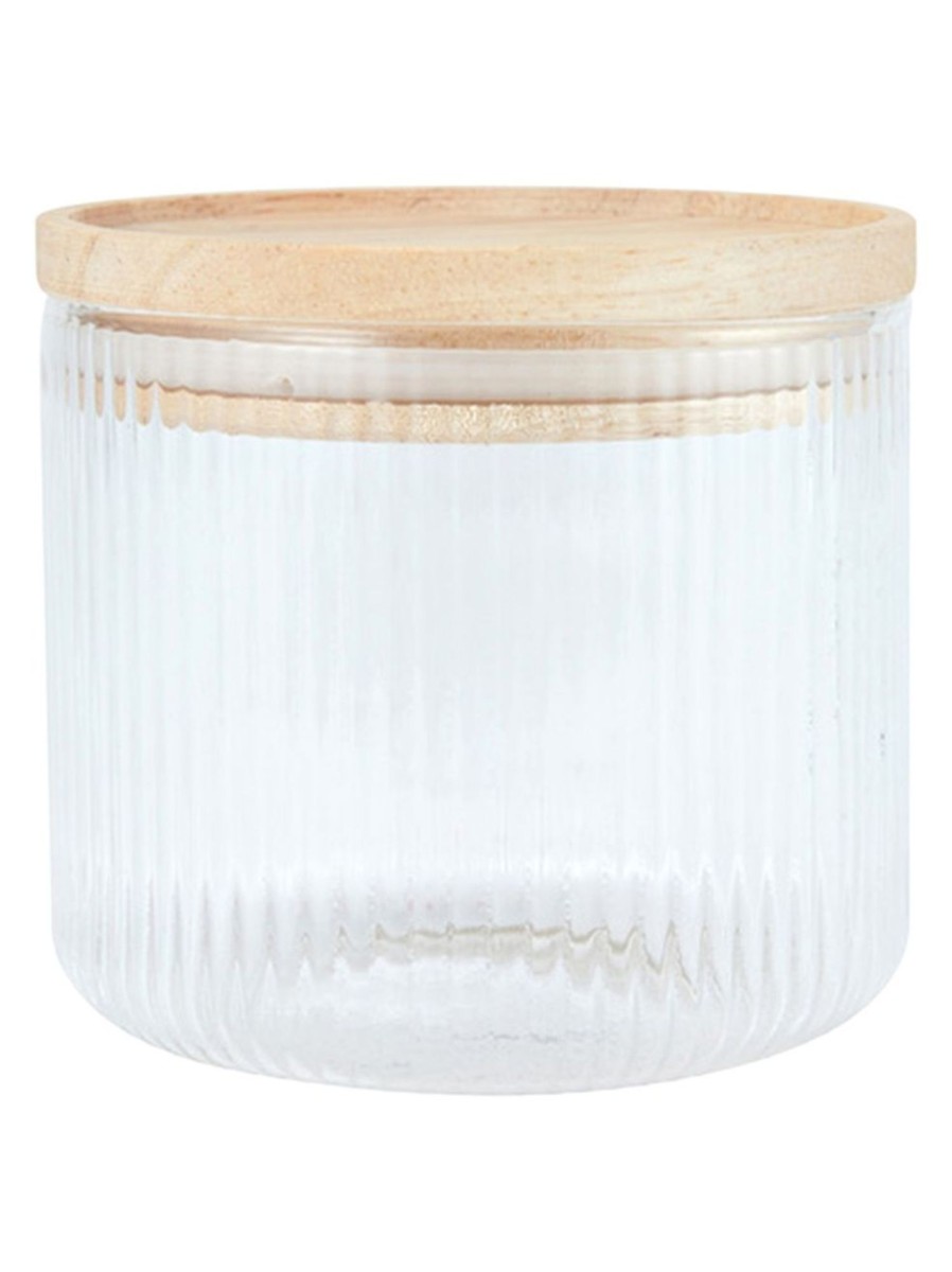 Home Living Anko Utensils & Organization | Small Ribbed Glass Canister