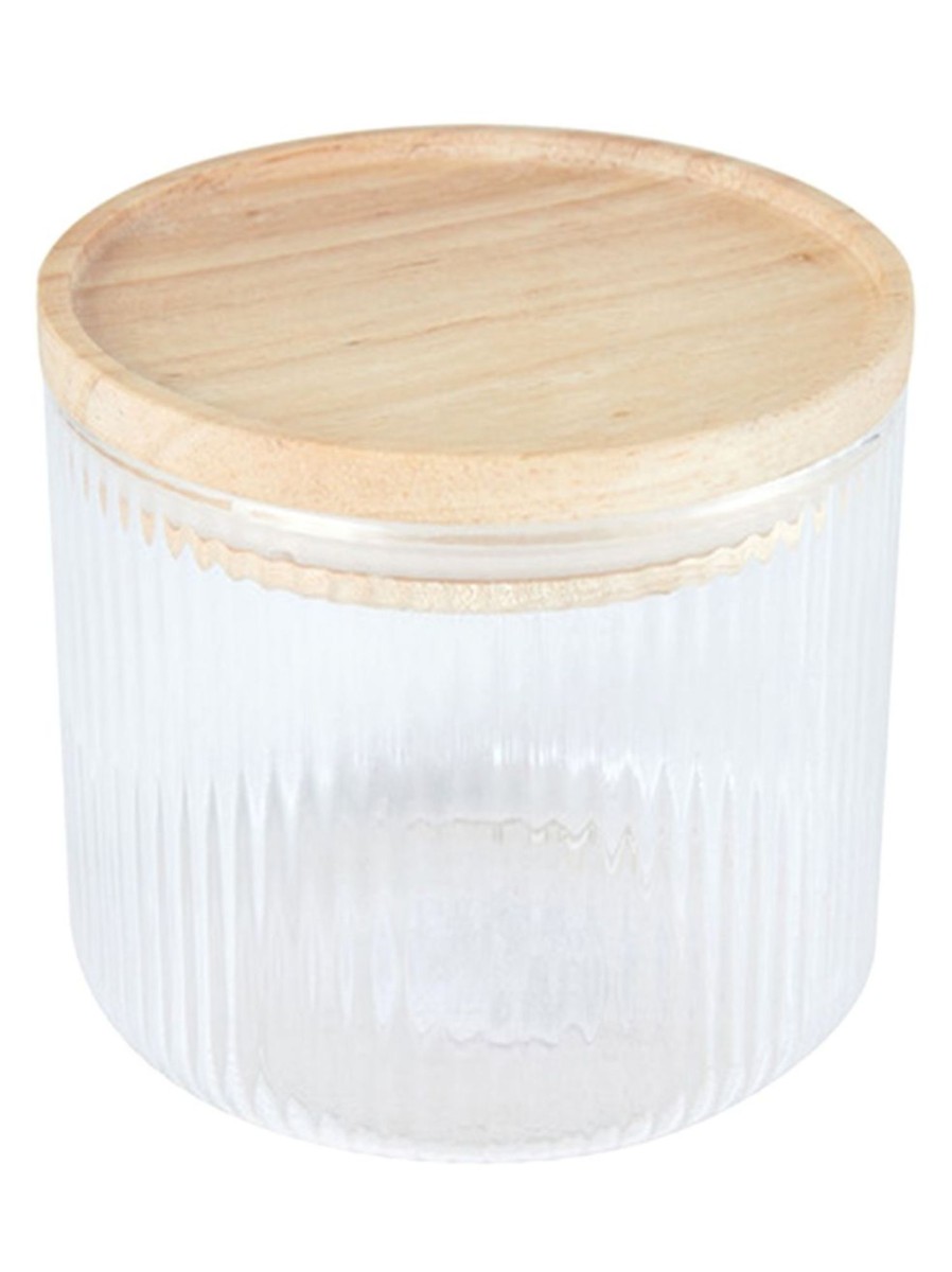 Home Living Anko Utensils & Organization | Small Ribbed Glass Canister