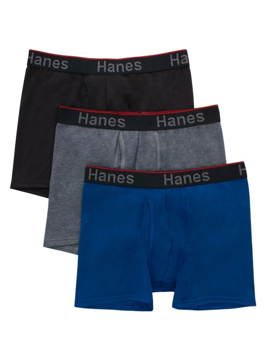 Men & Women Hanes Underwear & Socks | Total Support 3-Piece Pouch Trunks Set