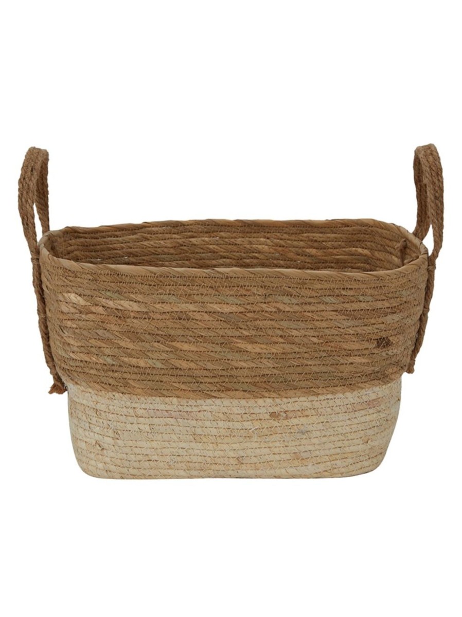 Home Living Anko Closet Storage | Two-Tone Rectangle Rope Basket With Handles