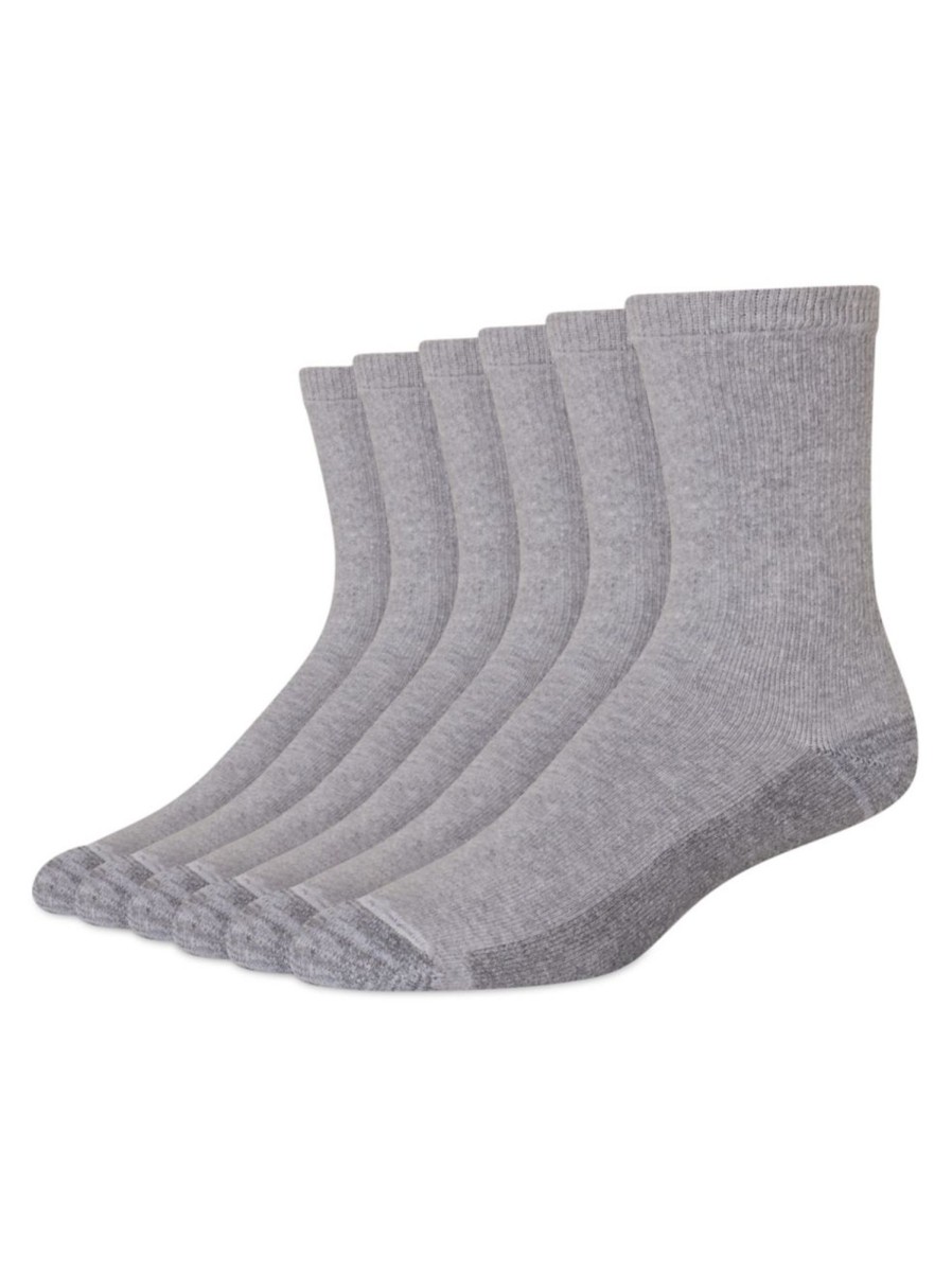 Men & Women Hanes Underwear & Socks | Men'S 6-Pair Freshiq Crew Socks Set