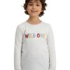 Kids & Baby Anko Toddler Girls | Little Kid'S Dinosaur-Embroidery Long-Sleeve T-Shirt