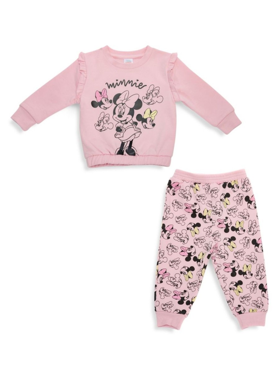 Kids & Baby Minnie Mouse | Baby'S Disney Outlines Minnie 2-Piece Fleece Set