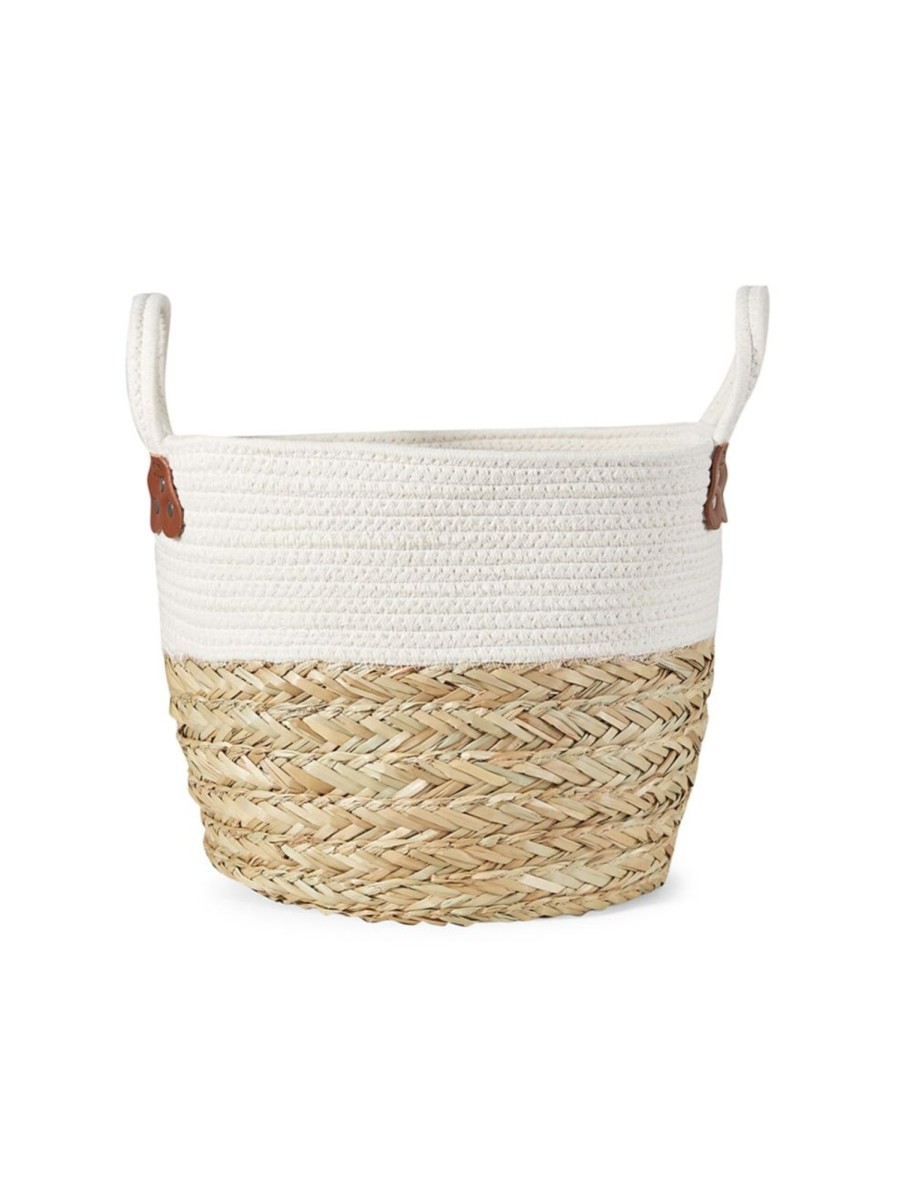 Home Living Anko Containers & Baskets | Large Rope And Straw Basket With Handles