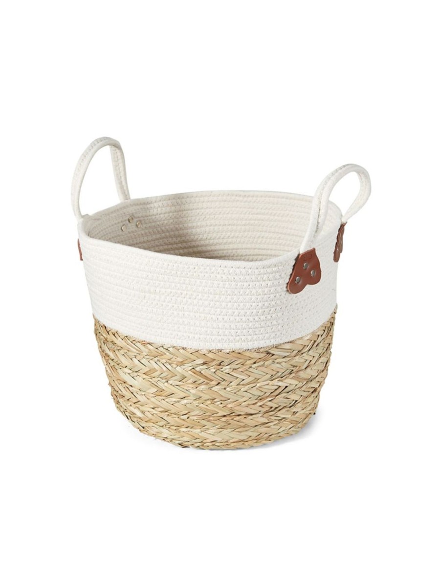 Home Living Anko Containers & Baskets | Large Rope And Straw Basket With Handles