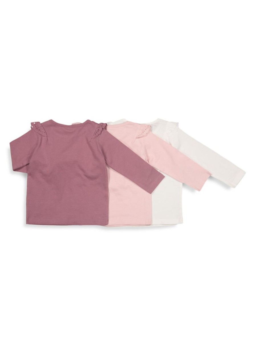 Kids & Baby Anko | Baby Girl'S 3-Piece Frilled Long-Sleeve T-Shirt Set