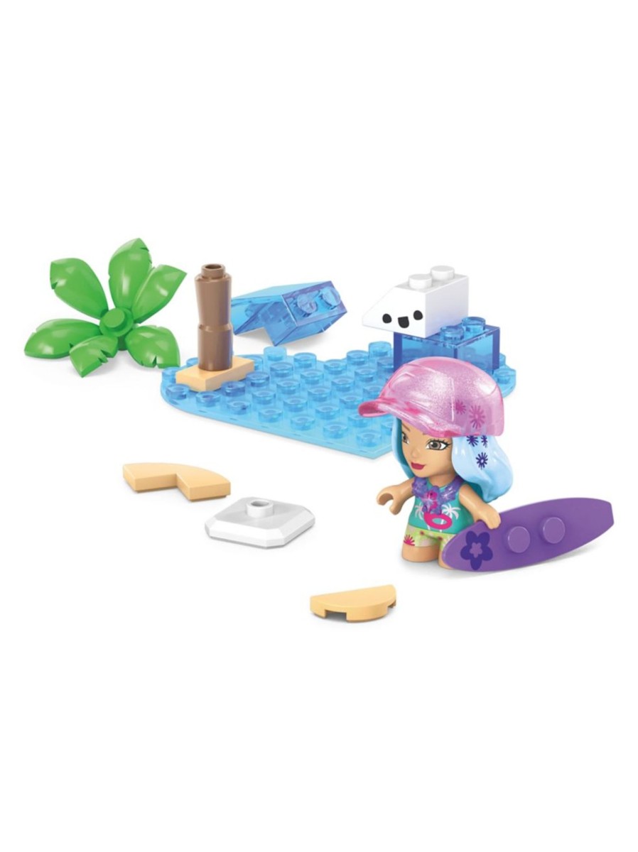 Toys Barbie Building Blocks & Sets | Mega Construx X Barbie Colour Reveal Surf & Swim Set