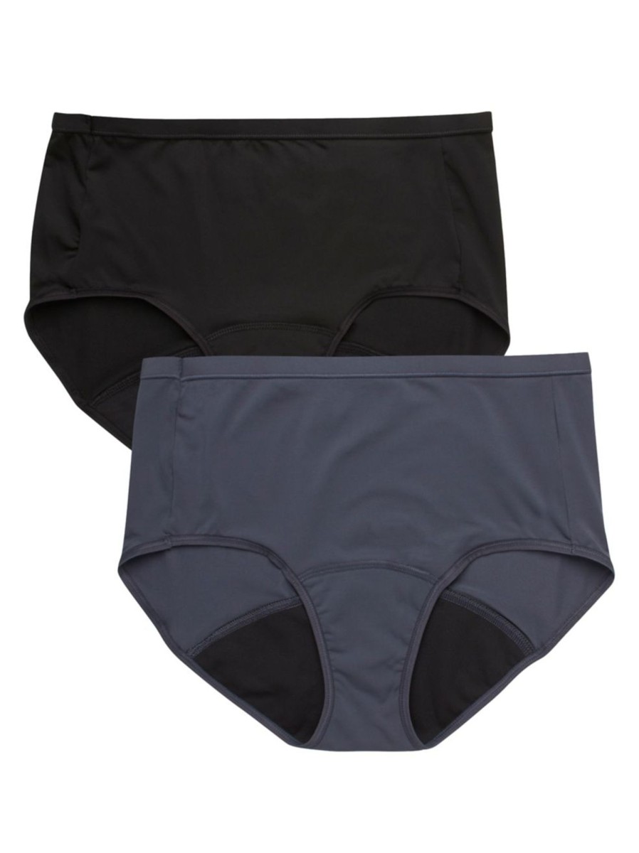 Men & Women Hanes Intimates | Fresh And Dry Moderate Leak Protection 2-Piece Briefs Set