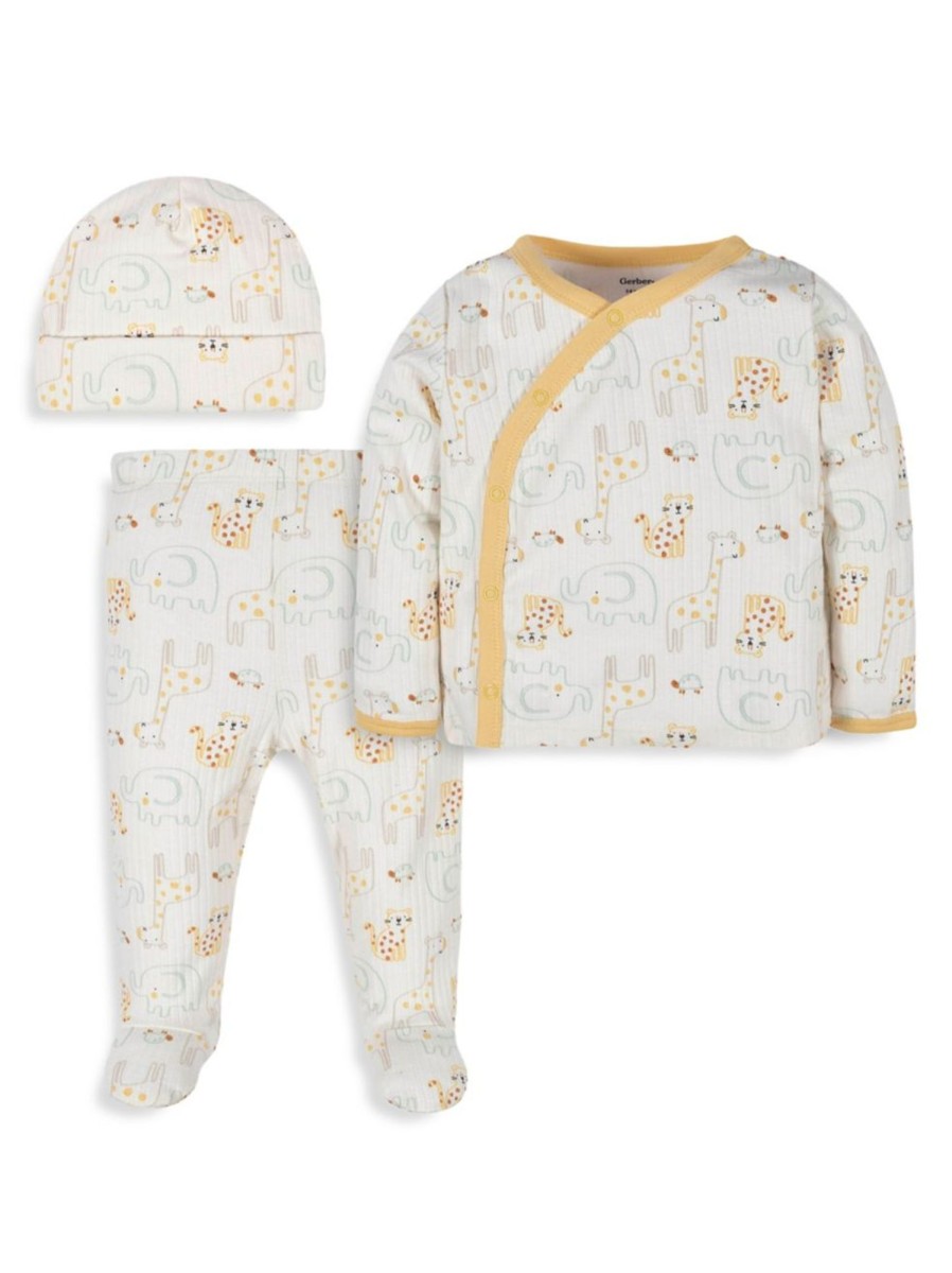 Kids & Baby Gerber | Baby'S 3-Piece Take Me Home Animal-Print Set