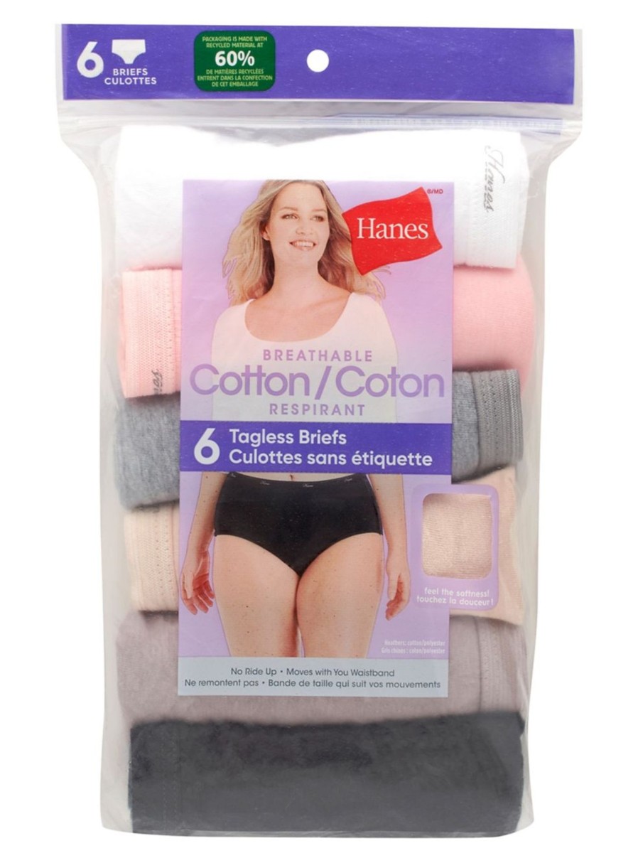 Men & Women Hanes Intimates | Red Label 6-Pack Hipster Briefs