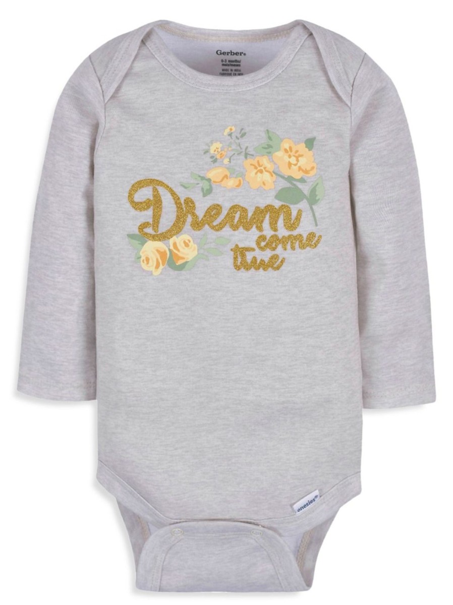 Kids & Baby Gerber | Baby Girl'S 3-Pack Dream Come True Onesies Bodysuits