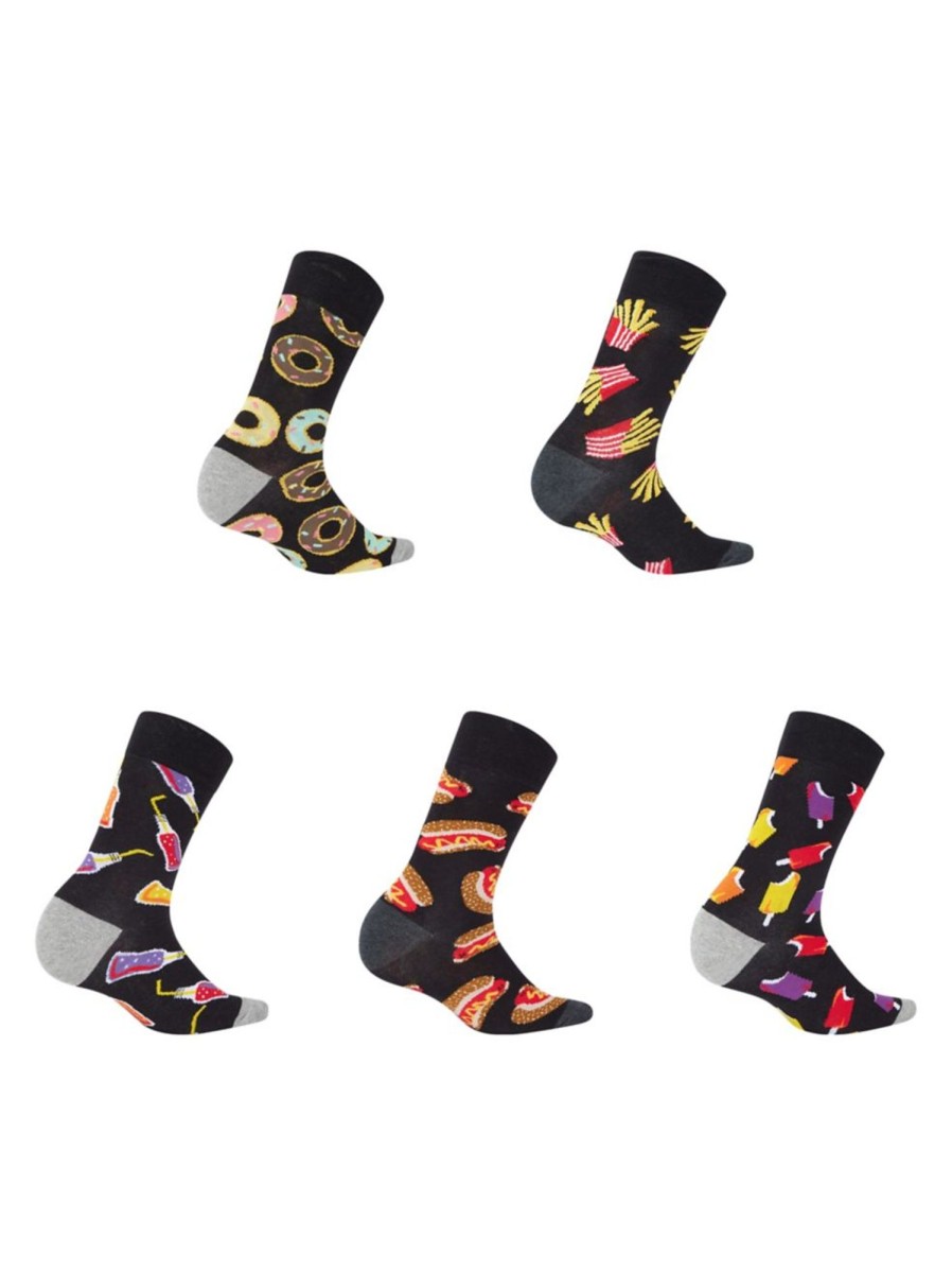 Men & Women Anko Underwear & Socks | Men'S 5-Pair Pattern Business Socks