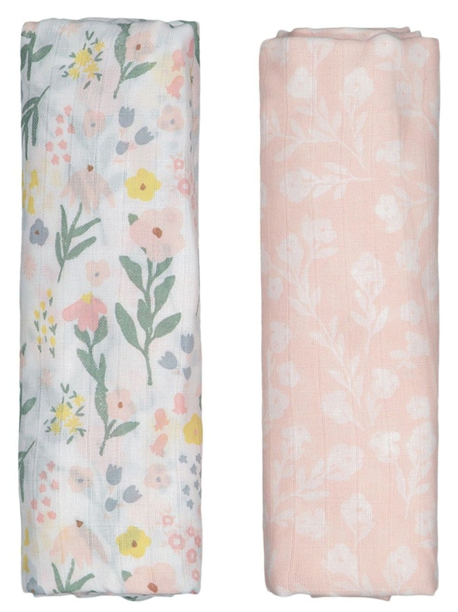 Kids & Baby Anko Sleep Sacks & Swaddles | 2-Pack Large Organic Cotton Floral-Print Baby Wraps