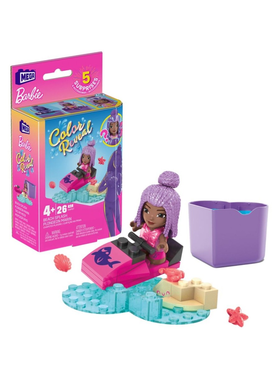 Toys Barbie Building Blocks & Sets | Mega Construx X Barbie Colour Reveal Beach Splash Set